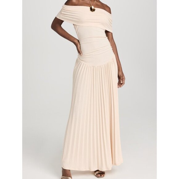 LIONESS Field Of Dreams Dress in Oatmeal Medium New Womens Maxi Gown - Picture 16 of 17